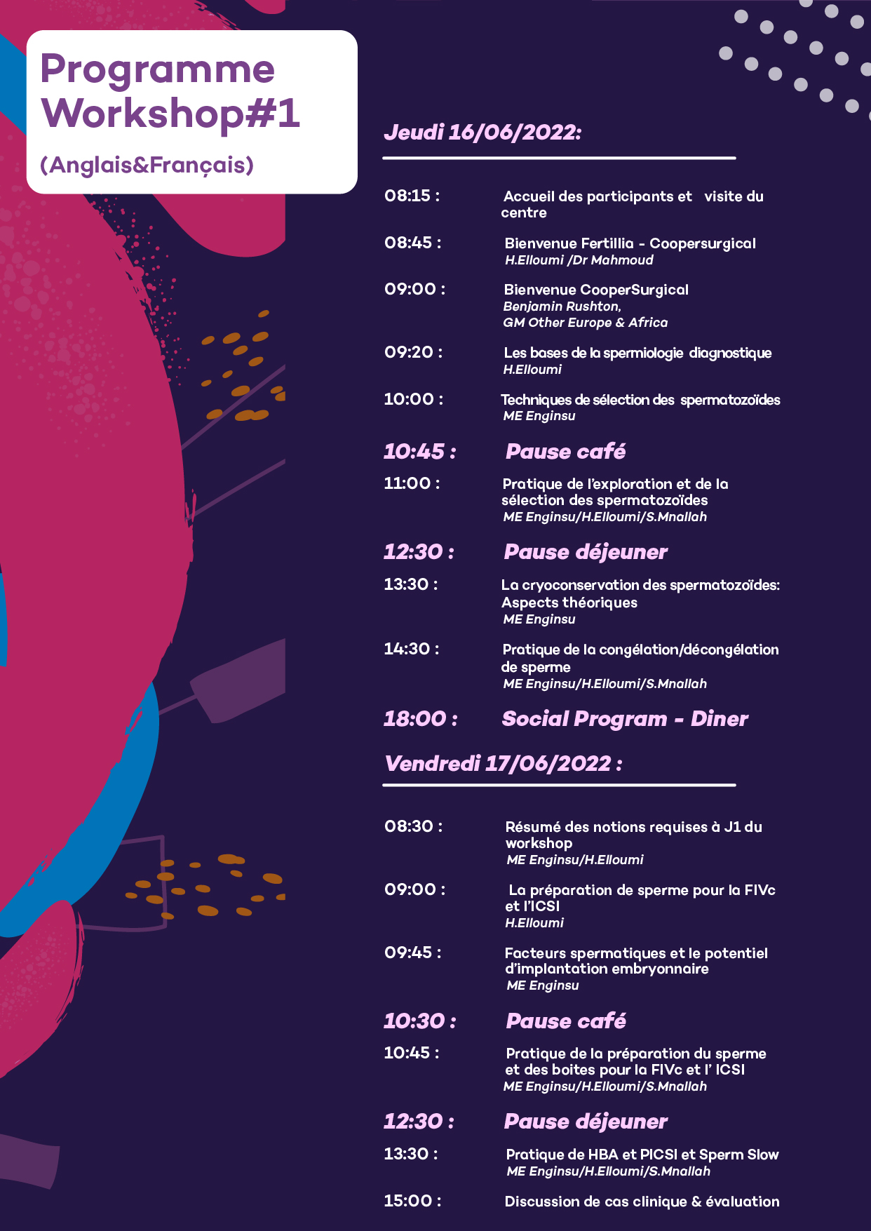 Programme cours de spermiologie pratique spécialisée